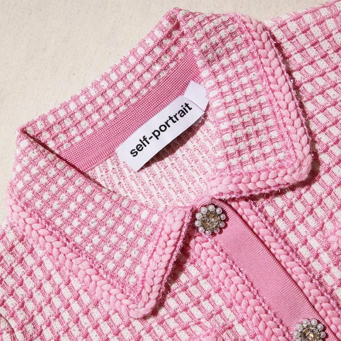 Knitwear Woman SelfPortrait Pink Lurex Knitted Top Knitwear Woman SelfPortrait Pink Lurex Knitted Top