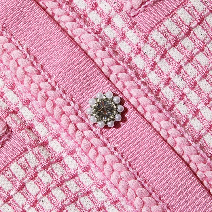 Knitwear Woman SelfPortrait Pink Lurex Knitted Top Knitwear Woman SelfPortrait Pink Lurex Knitted Top