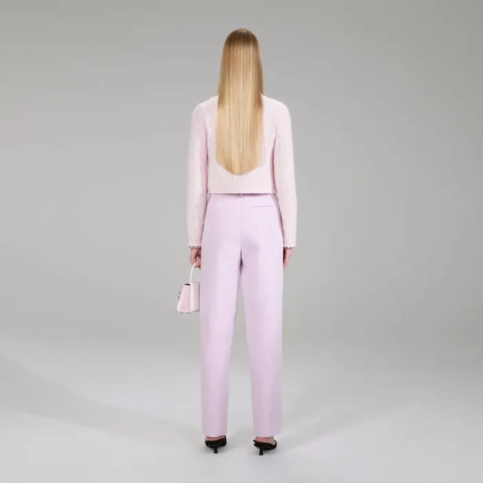 Knitwear Woman SelfPortrait Pink Melange Knit Cardigan Knitwear Woman SelfPortrait Pink Melange Knit Cardigan