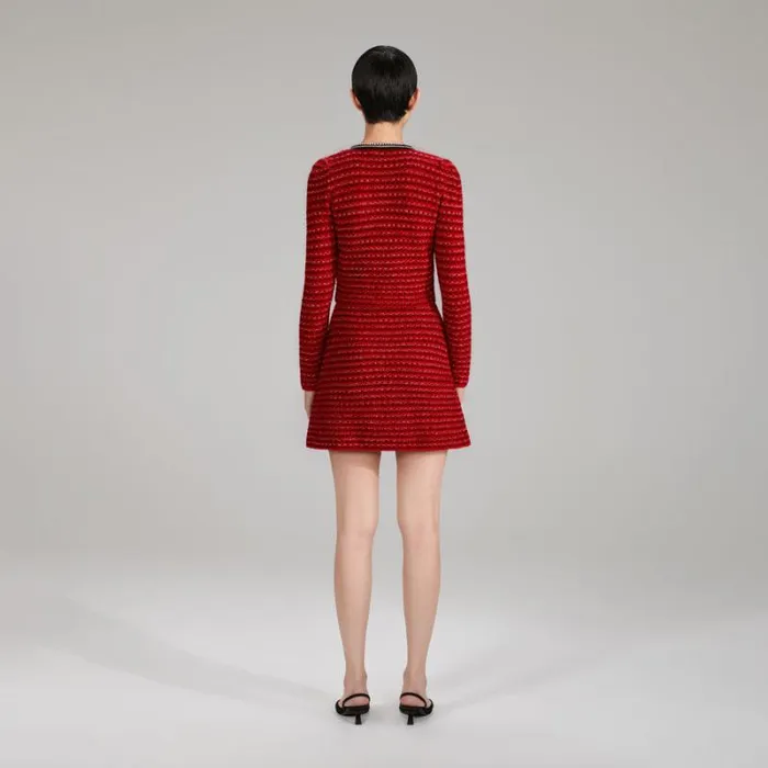Knitwear Woman SelfPortrait Red Knit Melange Skirt Knitwear Woman SelfPortrait Red Knit Melange Skirt