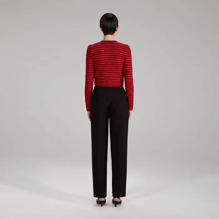 Knitwear Woman SelfPortrait Red Knit Melange Skirt Knitwear Woman SelfPortrait Red Knit Melange Skirt