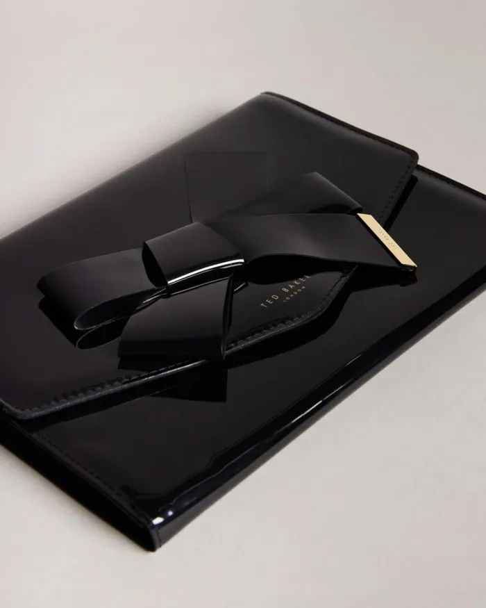 Knot Bow Envelope Pouch Black Women Ted Baker Bags