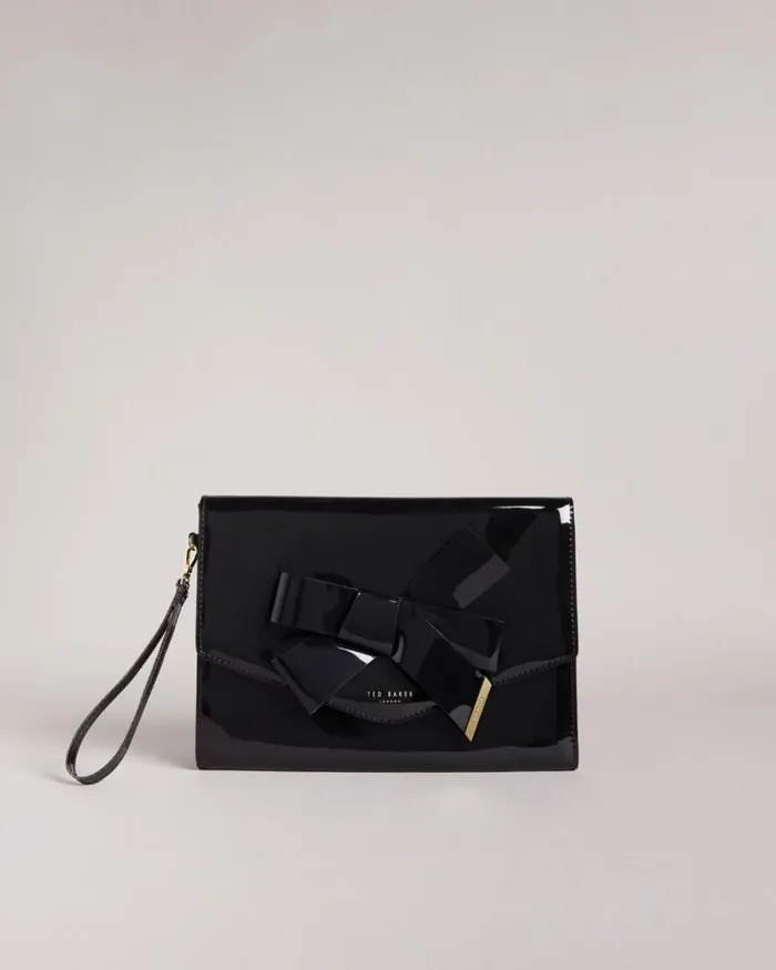 Knot Bow Envelope Pouch Black Women Ted Baker Bags Knot Bow Envelope Pouch Black Women Ted Baker Bags