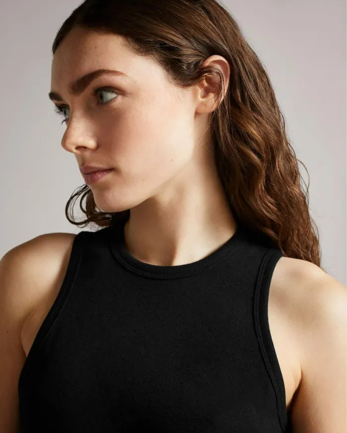 Knot Front Jersey Dress Black Women Ted Baker Clothing Knot Front Jersey Dress Black Women Ted Baker Clothing