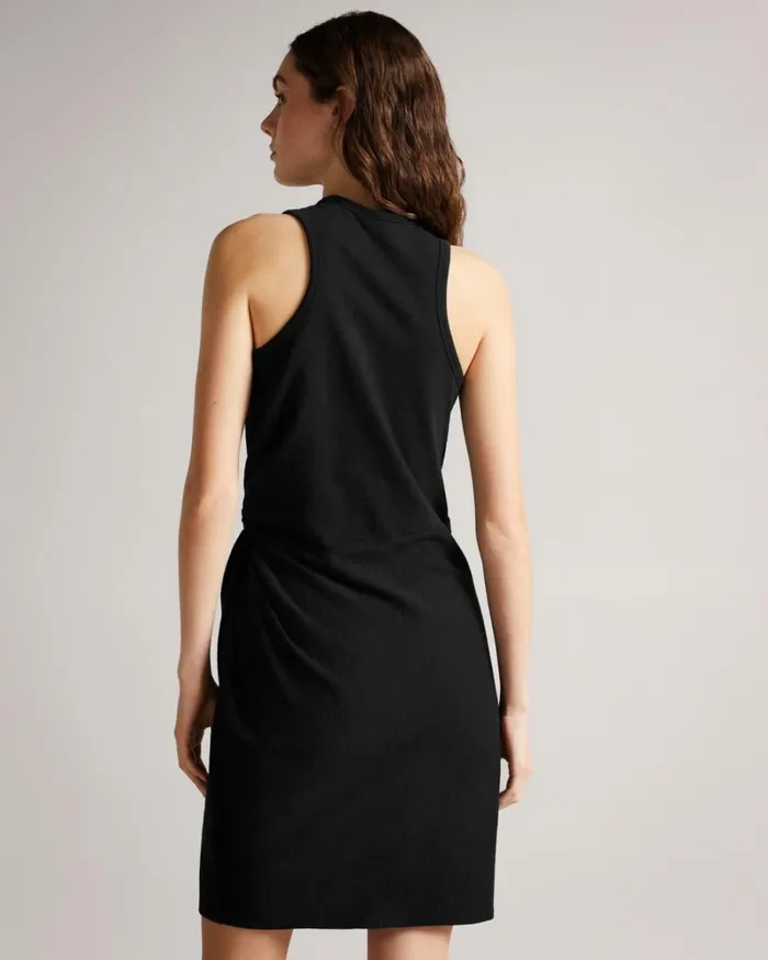 Knot Front Jersey Dress Black Women Ted Baker Clothing Knot Front Jersey Dress Black Women Ted Baker Clothing