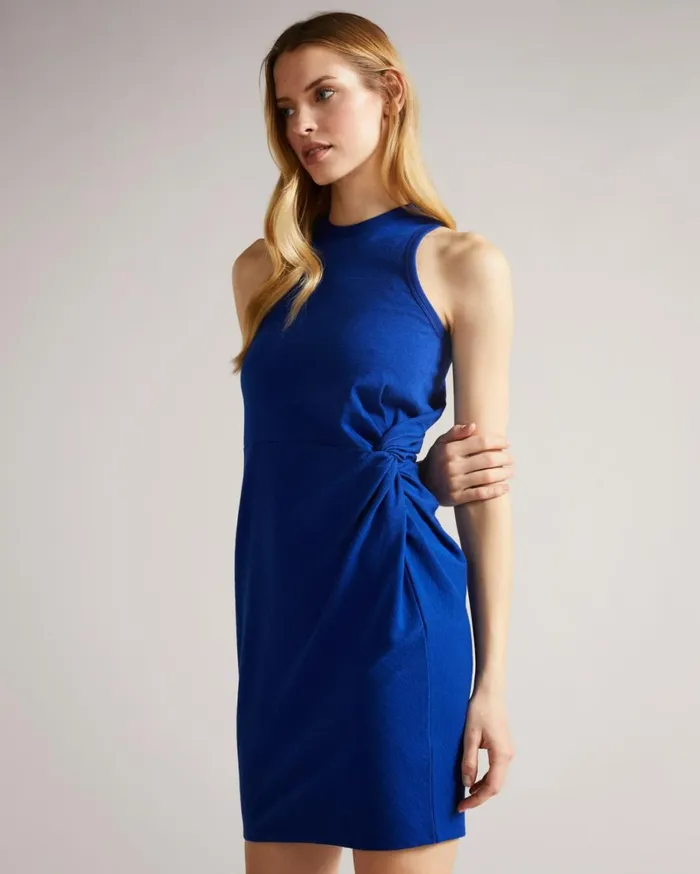 Knot Front Jersey Dress Dark Blue Women Ted Baker Dresses Knot Front Jersey Dress Dark Blue Women Ted Baker Dresses