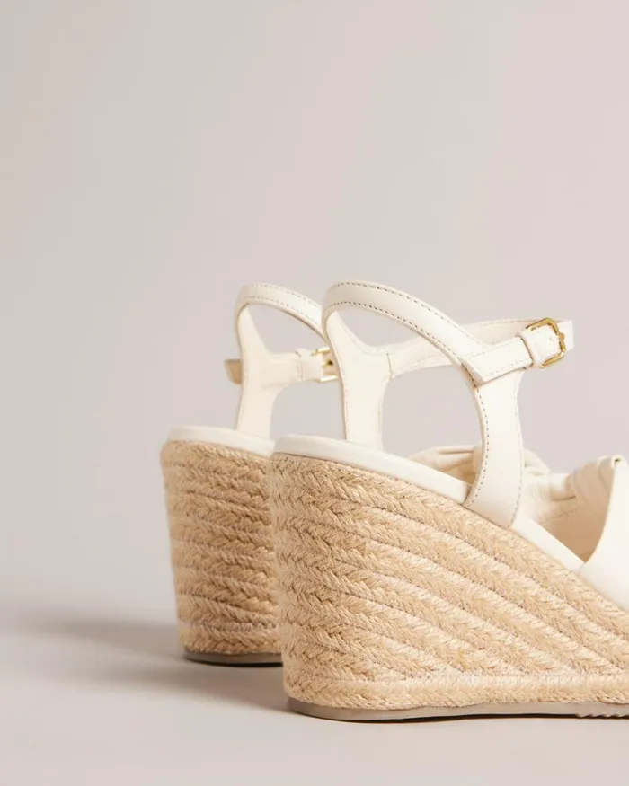 Knotted Wedge Espadrille Sandals Ivory Women Ted Baker Sandals and Sliders Knotted Wedge Espadrille Sandals Ivory Women Ted Baker Sandals and Sliders