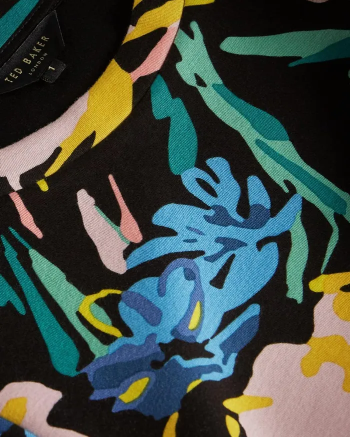Large Sleeve Floral Jumper Black Women Ted Baker Tops and TShirts Large Sleeve Floral Jumper Black Women Ted Baker Tops and TShirts