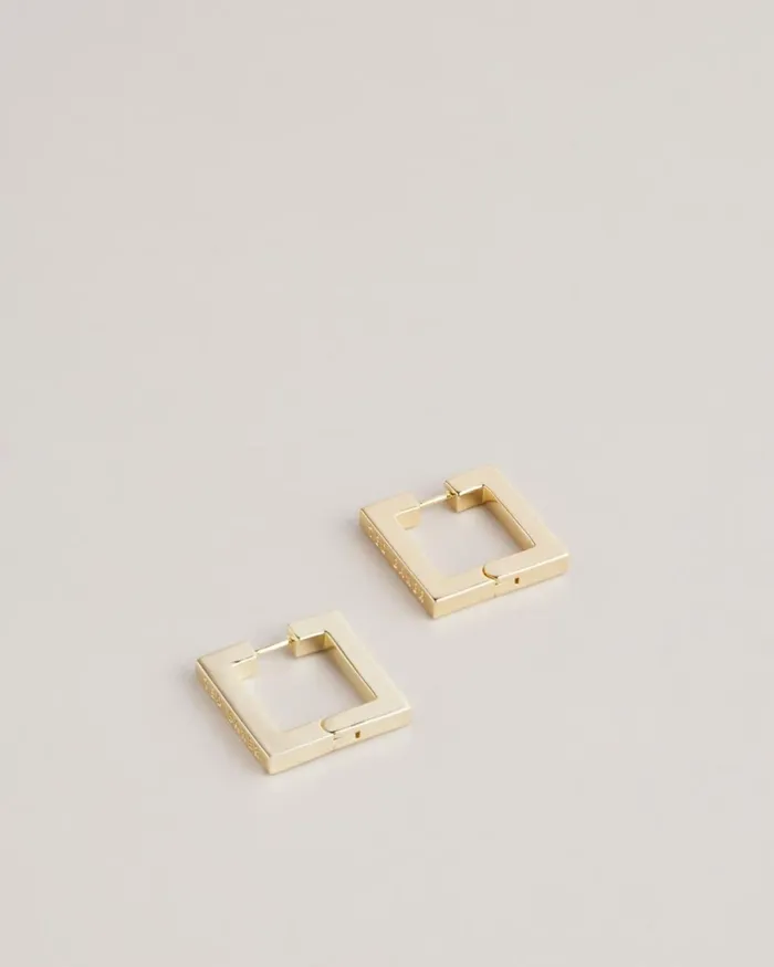 Large Square Hinge Earrings Gold Color Women Ted Baker Jewelry