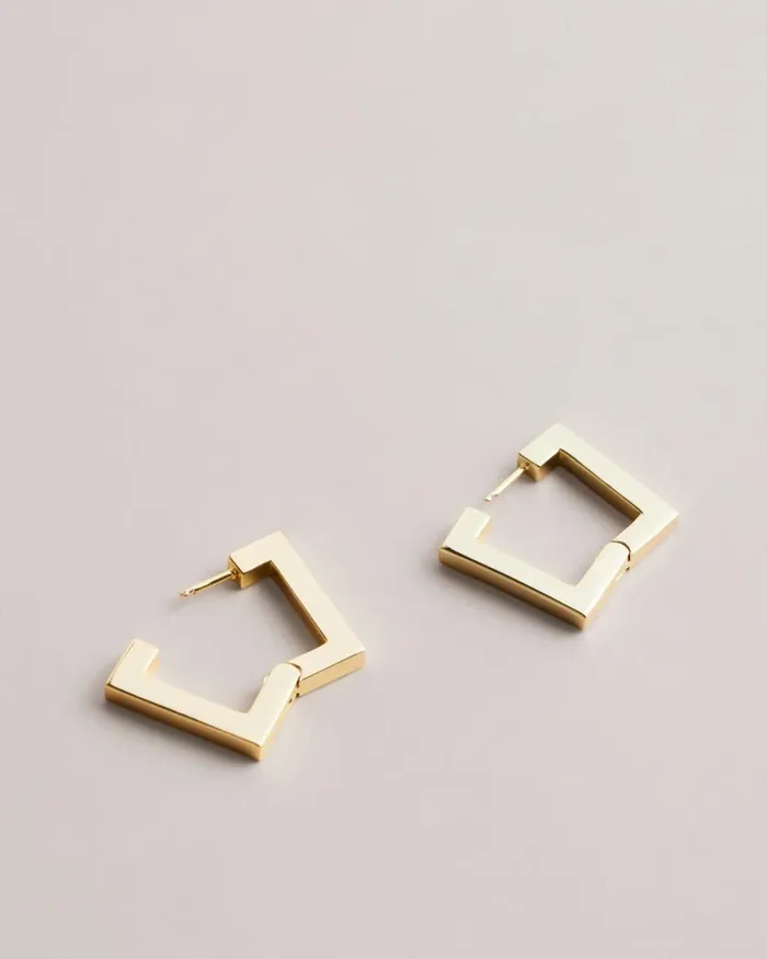 Large Square Hinge Earrings Gold Color Women Ted Baker Jewelry