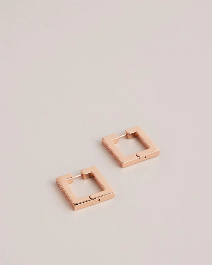 Large Square Hinge Earrings Rosegold Color Women Ted Baker Jewelry