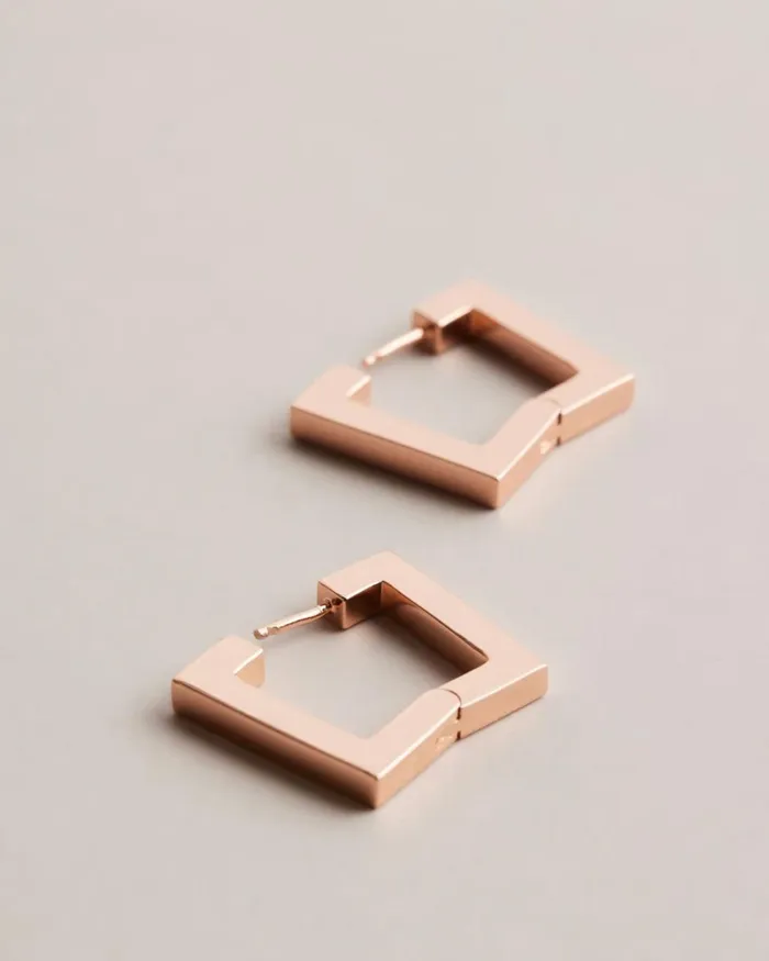 Large Square Hinge Earrings Rosegold Color Women Ted Baker Jewelry