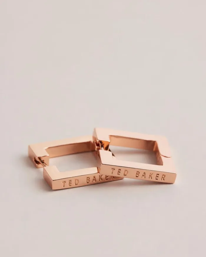 Large Square Hinge Earrings Rosegold Color Women Ted Baker Jewelry