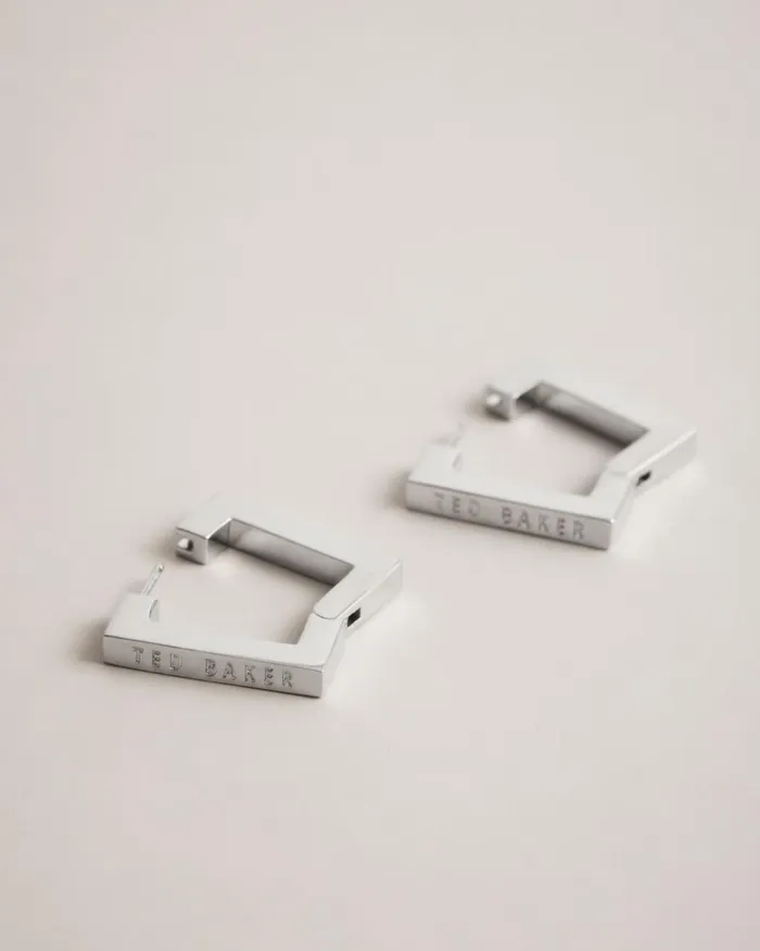 Large Square Hinge Earrings Silver Color Women Ted Baker Jewelry