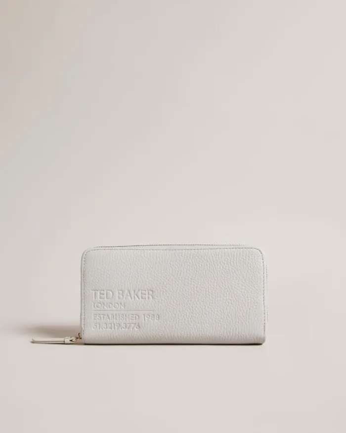 Large Zip Around Leather Purse Light Gray Women Ted Baker Wallets and Card Holders Large Zip Around Leather Purse Light Gray Women Ted Baker Wallets and Card Holders