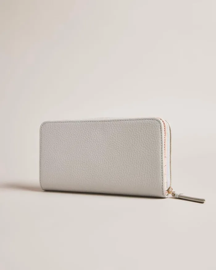 Large Zip Around Leather Purse Light Gray Women Ted Baker Wallets and Card Holders Large Zip Around Leather Purse Light Gray Women Ted Baker Wallets and Card Holders