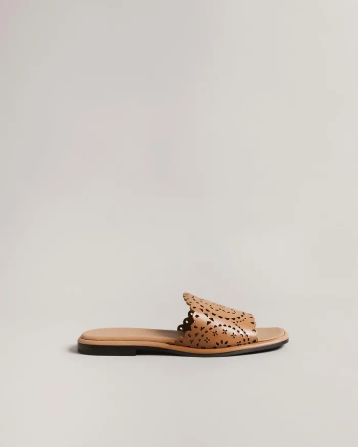 Laser Cut Flat Sandals Light Brown Women Ted Baker Sandals and Sliders Laser Cut Flat Sandals Light Brown Women Ted Baker Sandals and Sliders