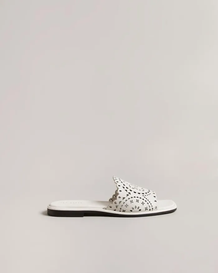 Laser Cut Flat Sandals White Women Ted Baker Sandals and Sliders Laser Cut Flat Sandals White Women Ted Baker Sandals and Sliders