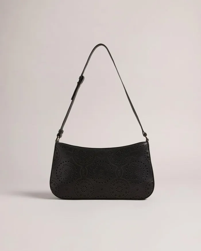Laser Cut Magnolia Shoulder Bag Black Women Ted Baker Bags