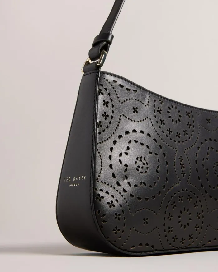 Laser Cut Magnolia Shoulder Bag Black Women Ted Baker Bags