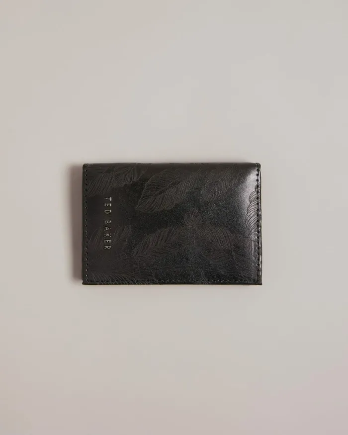 Laser Etched Leaf Card Holder Black Men Ted Baker Wallets and Card Holders Laser Etched Leaf Card Holder Black Men Ted Baker Wallets and Card Holders