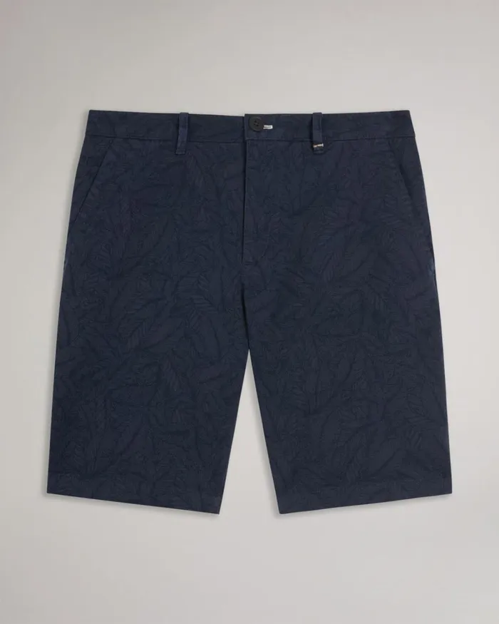 Leaf Print Shorts Navy Men Ted Baker Clothing