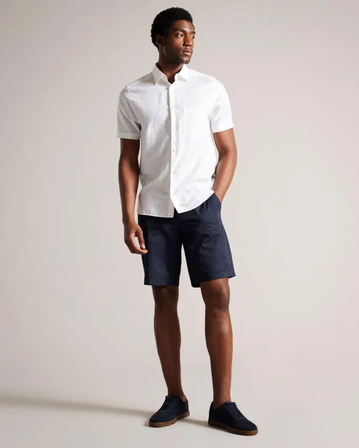 Leaf Print Shorts Navy Men Ted Baker Clothing Leaf Print Shorts Navy Men Ted Baker Clothing