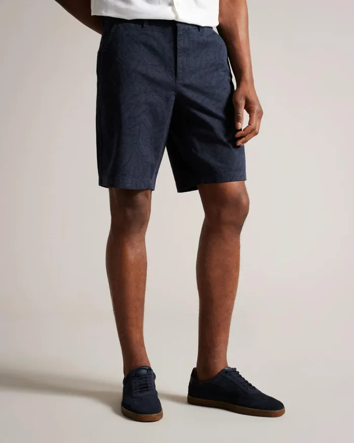 Leaf Print Shorts Navy Men Ted Baker Clothing Leaf Print Shorts Navy Men Ted Baker Clothing
