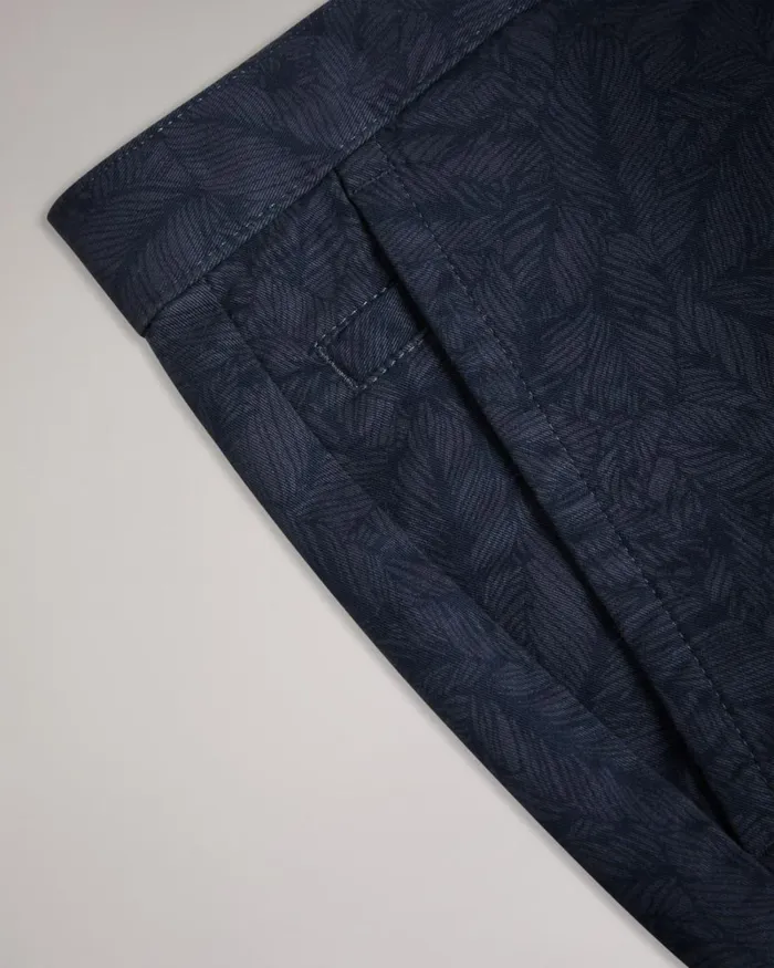 Leaf Print Shorts Navy Men Ted Baker Clothing Leaf Print Shorts Navy Men Ted Baker Clothing