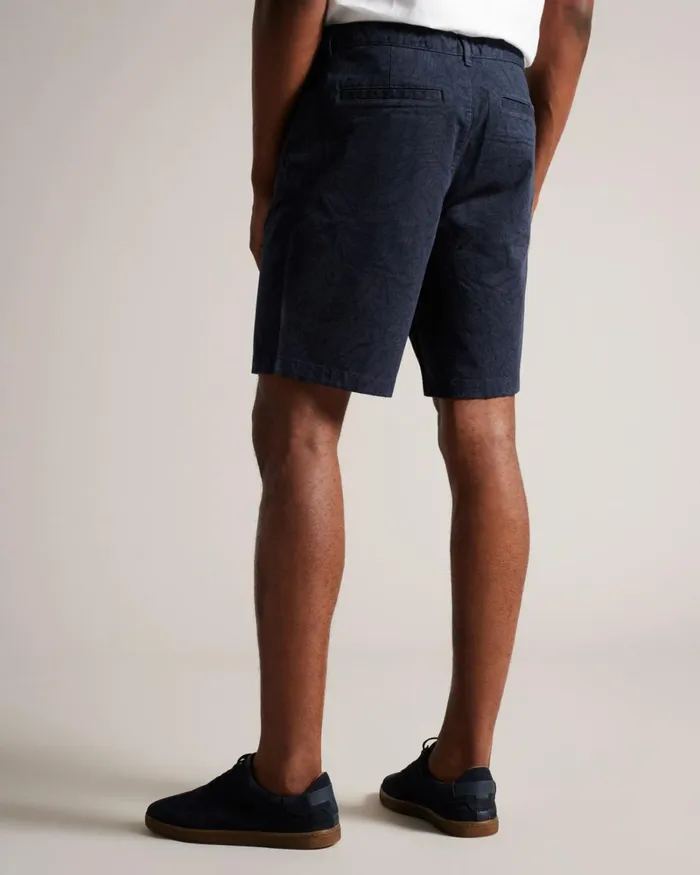 Leaf Print Shorts Navy Men Ted Baker Clothing Leaf Print Shorts Navy Men Ted Baker Clothing