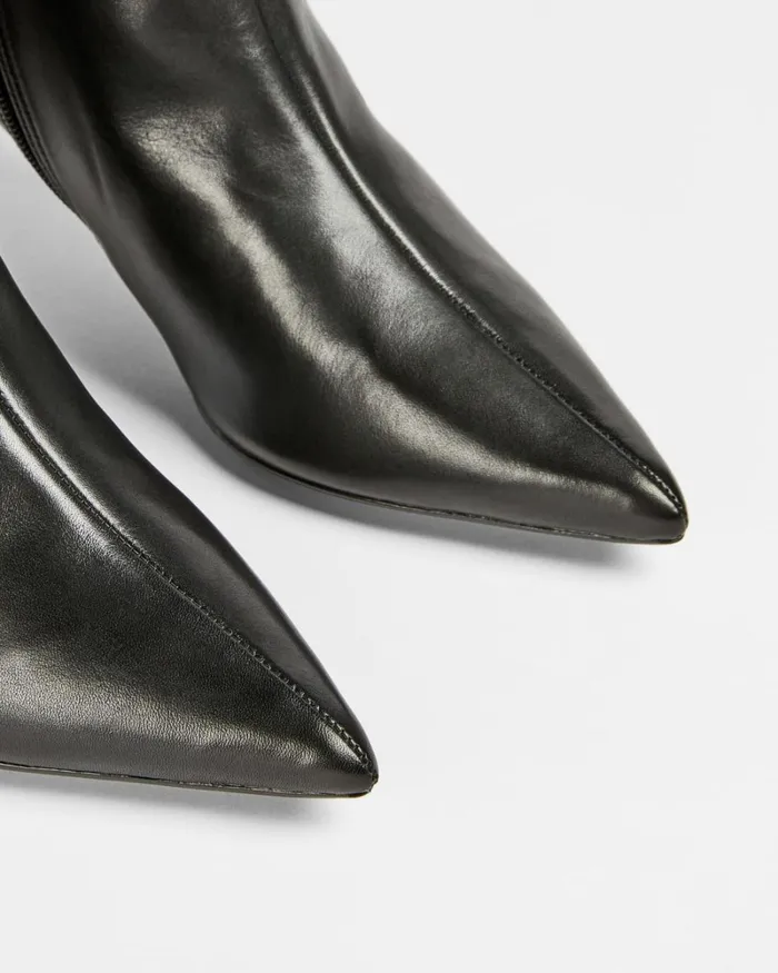 Leather 60mm Stiletto Boot Black Women Ted Baker Heels