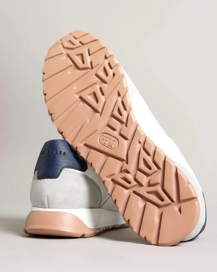 Leather And Suede T Trainers Navy Men Ted Baker Sneakers