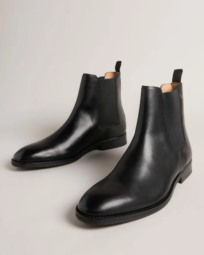 Leather Chelsea Boots Black Men Ted Baker Boots