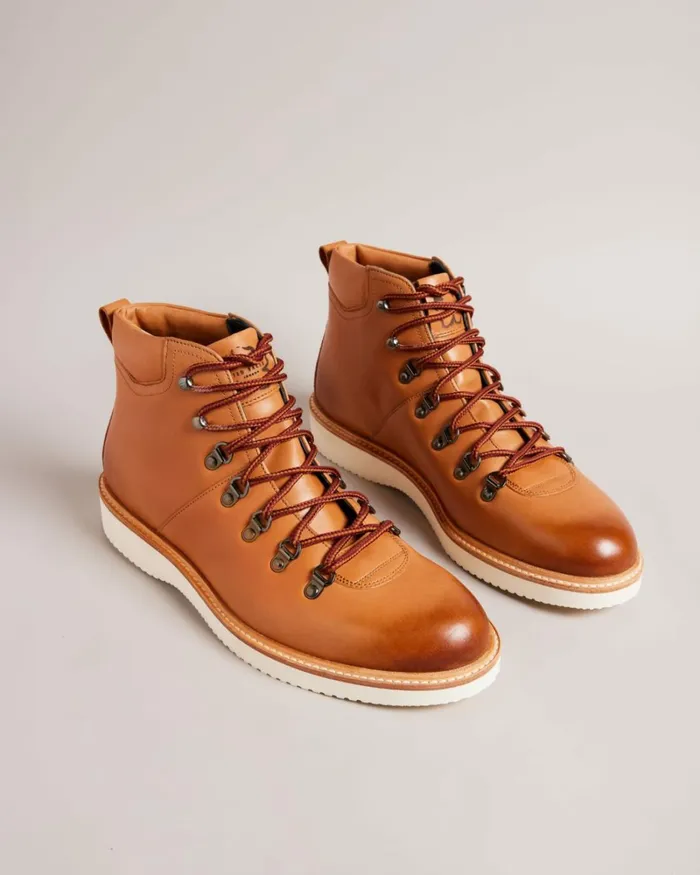 Leather Hiker Boots Tan Men Ted Baker Boots