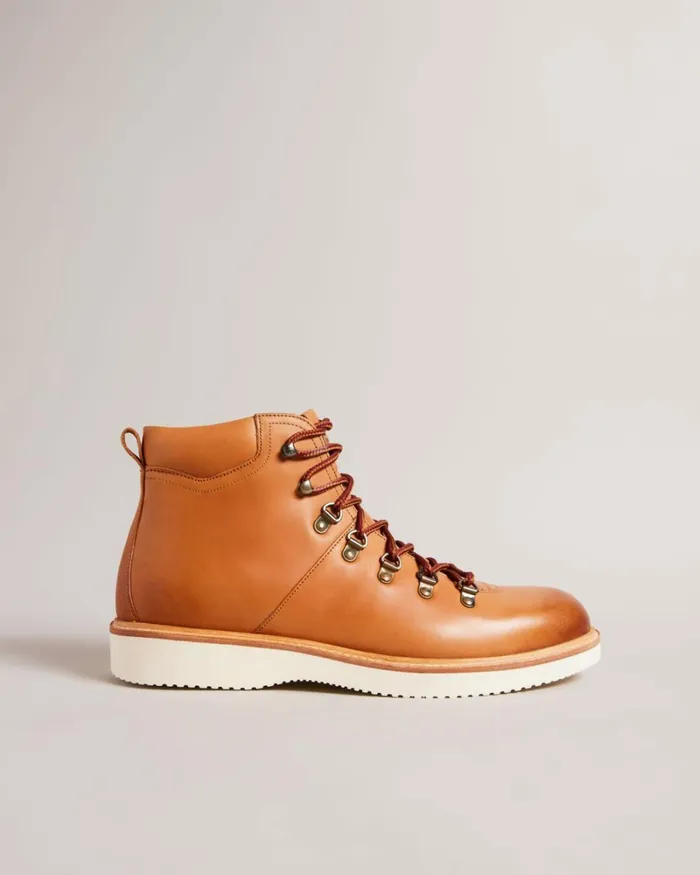 Leather Hiker Boots Tan Men Ted Baker Boots