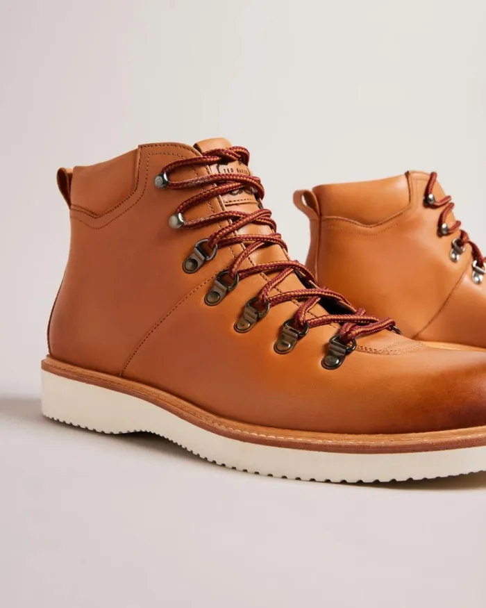 Leather Hiker Boots Tan Men Ted Baker Boots