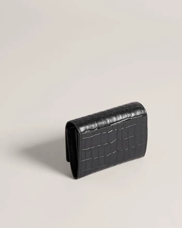 Leather Imitation Croc Purse Black Women Ted Baker Wallets and Card Holders Leather Imitation Croc Purse Black Women Ted Baker Wallets and Card Holders