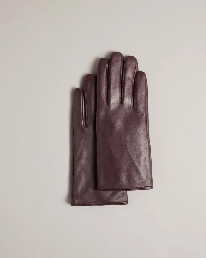 Leather Magnolia Gloves Deep Purple Women Ted Baker Gloves