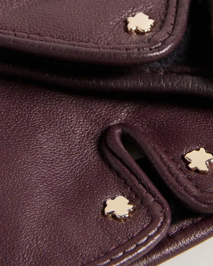 Leather Magnolia Gloves Deep Purple Women Ted Baker Gloves