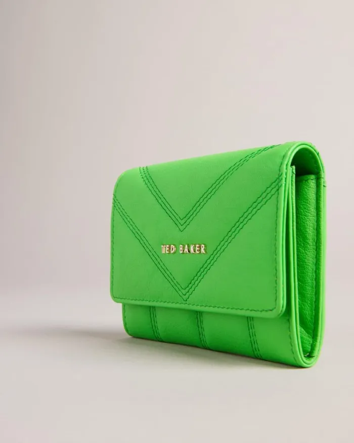 Leather Puffer Small Matinee Purse Green Women Ted Baker Wallets and Card Holders