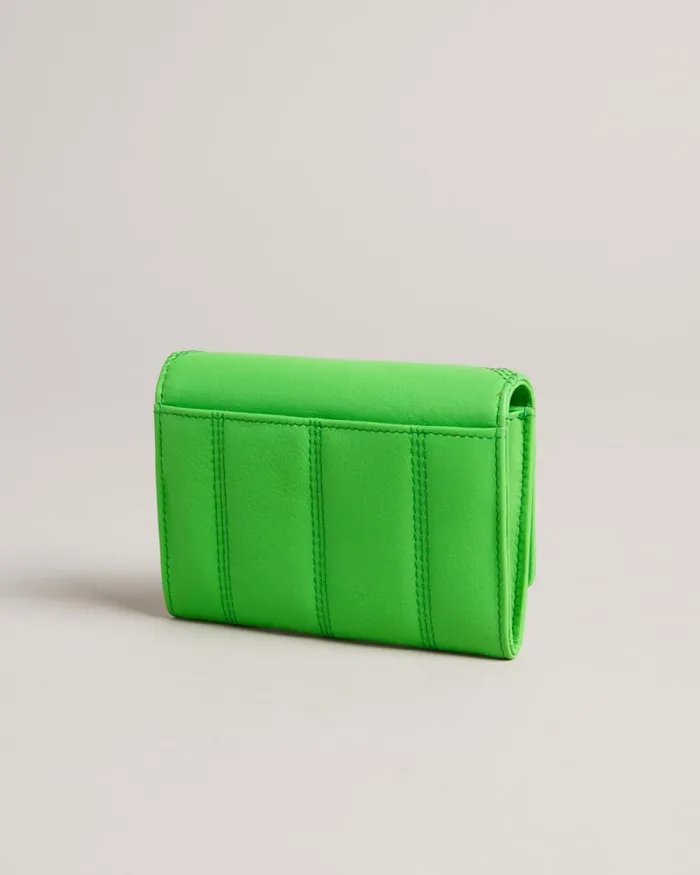 Leather Puffer Small Matinee Purse Green Women Ted Baker Wallets and Card Holders