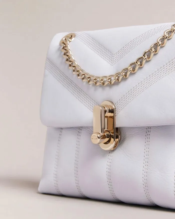 Leather Quilted Mini Crossbody Bag Light Blue Women Ted Baker Bags Leather Quilted Mini Crossbody Bag Light Blue Women Ted Baker Bags