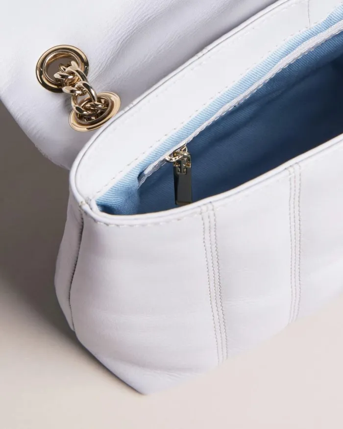 Leather Quilted Mini Crossbody Bag Light Blue Women Ted Baker Bags Leather Quilted Mini Crossbody Bag Light Blue Women Ted Baker Bags