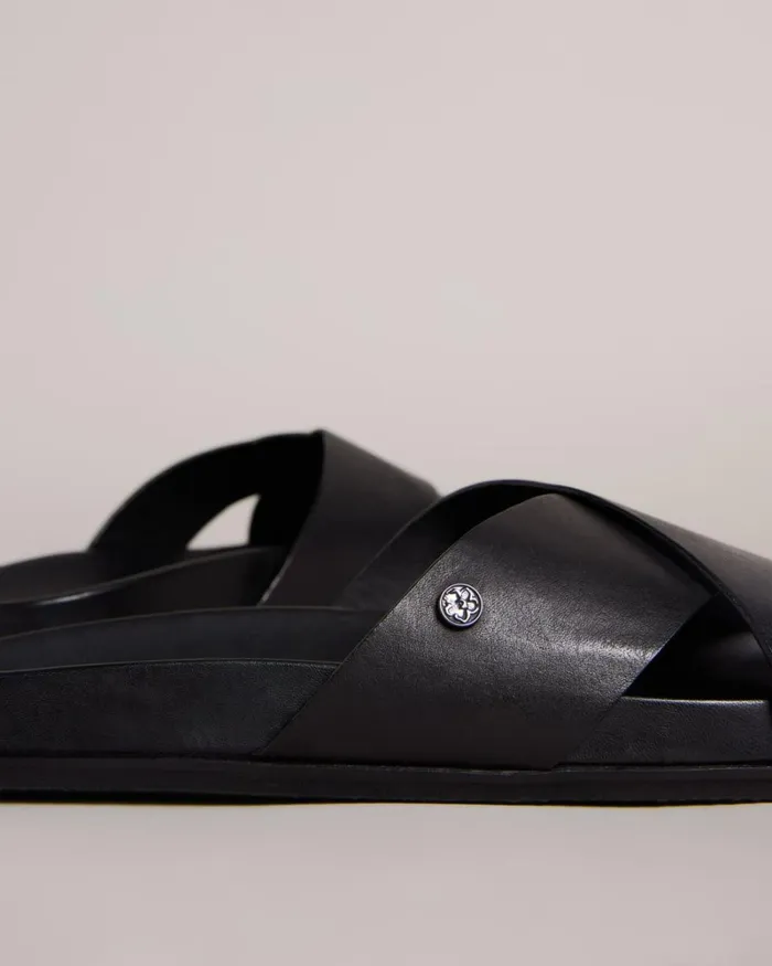 Leather Sandals Black Men Ted Baker Sandals and Sliders
