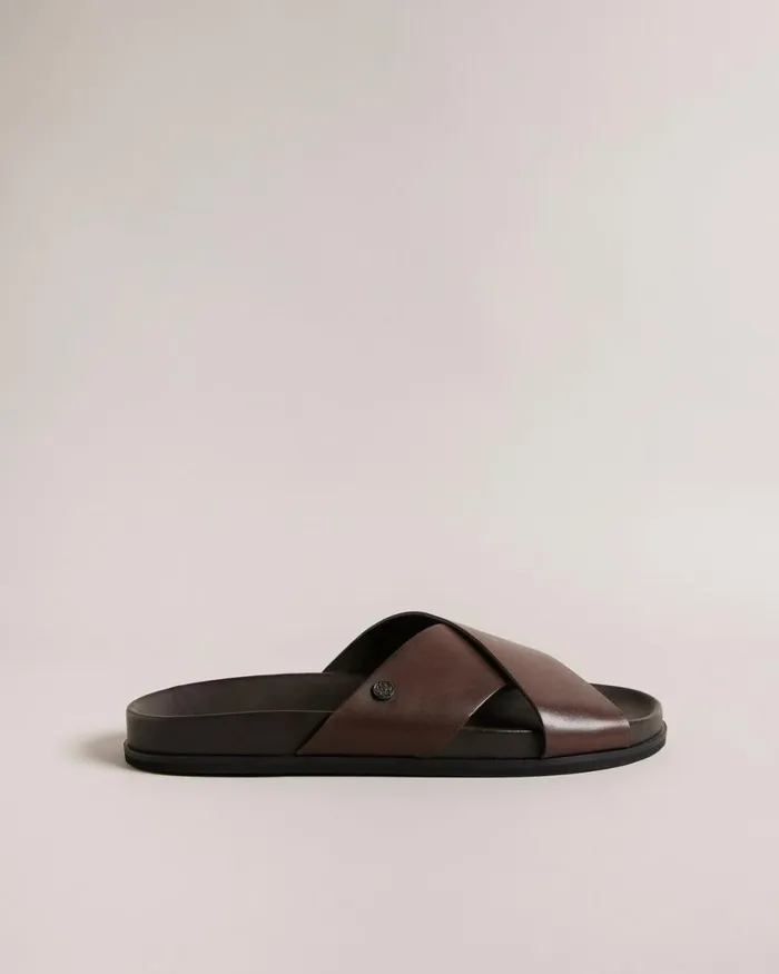Leather Sandals Brown Men Ted Baker Sandals and Sliders