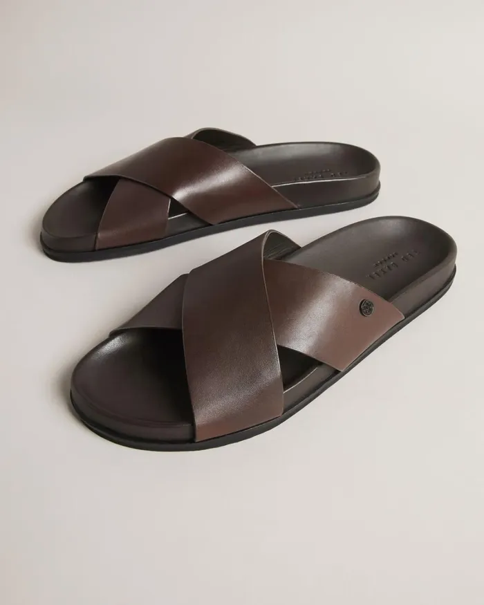 Leather Sandals Brown Men Ted Baker Sandals and Sliders