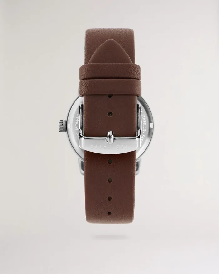 Leather Strap Monogram Watch Tan Men Ted Baker Watches and Jewelry