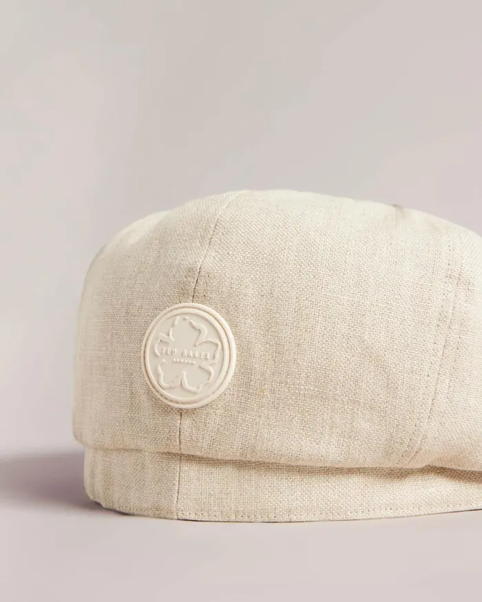 Linen Baker Boy Hat Ecru Men Ted Baker Hats and Caps