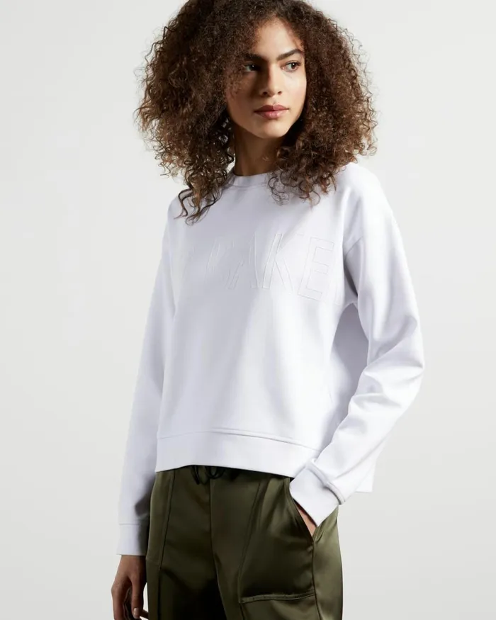 Logo Sweatshirt White Women Ted Baker Tops and TShirts Logo Sweatshirt White Women Ted Baker Tops and TShirts