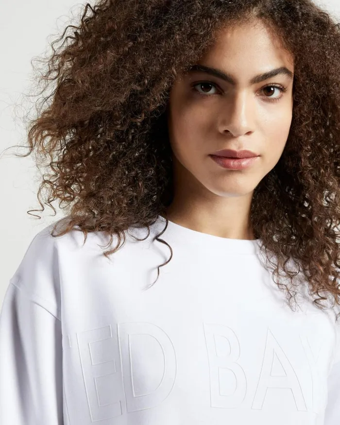 Logo Sweatshirt White Women Ted Baker Tops and TShirts Logo Sweatshirt White Women Ted Baker Tops and TShirts